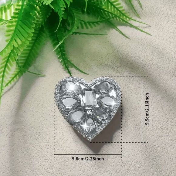 Heart Shaped Diamond Charm Cell Phone Stand - Picture 4 of 5